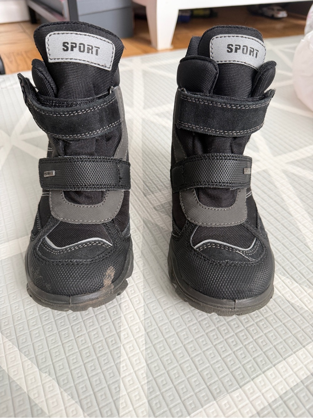 Primigi Black and Gray Kids' Velcro Winter Boots